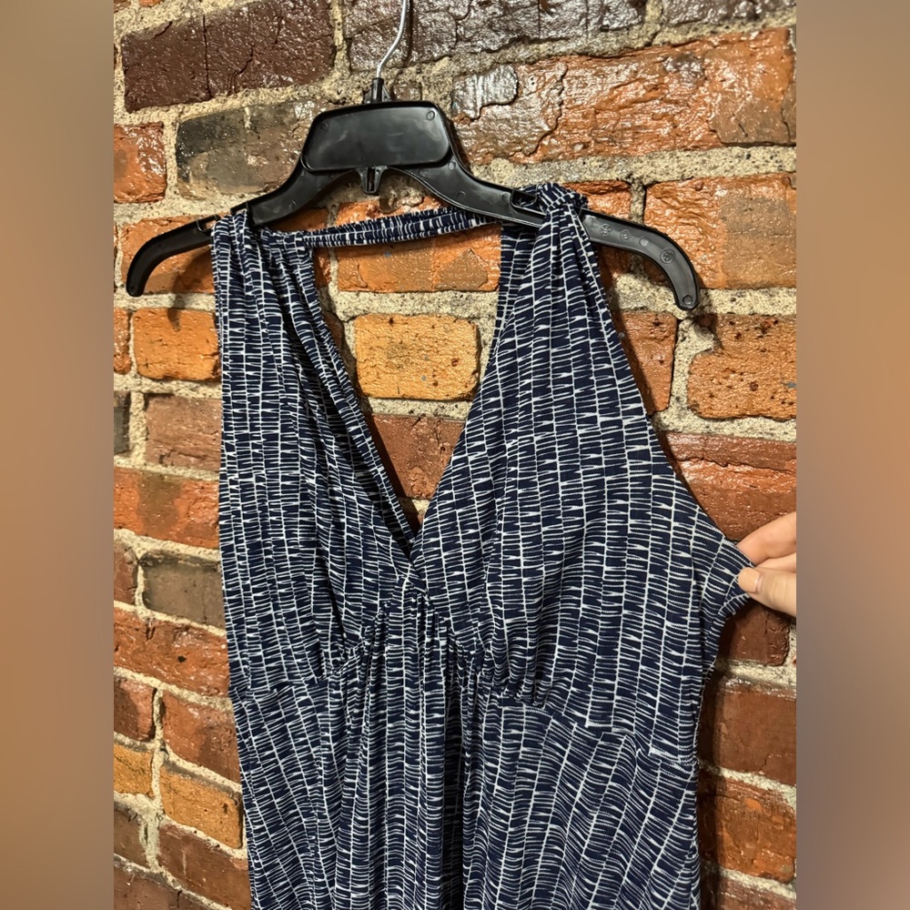 Kenneth Cole New York Navy and White Printed Mini Dress Size Extra Large - Picture 3 of 9